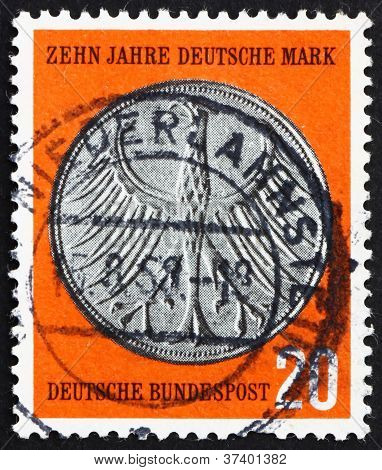 Francobollo Germania 1958 Coin Heraldic Aquila 5M