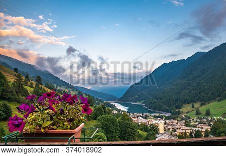 The Pontechianale Lake, An Artificial Hydroelectric Basin, Is Now Also A Mirror Of Water For Water S