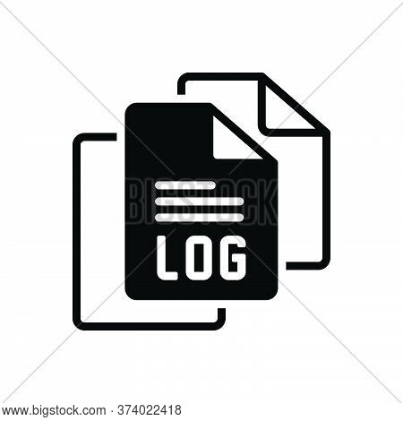 Black Solid Icon For Logfile File Document Storag
