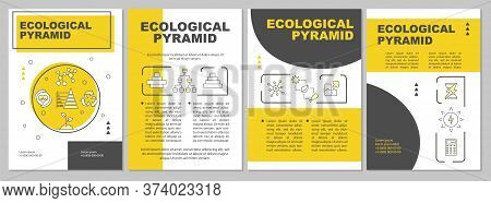 Trophic Pyramid Brochure Template. Ecology, Energy And Biomass. Flyer, Booklet, Leaflet Print, Cover