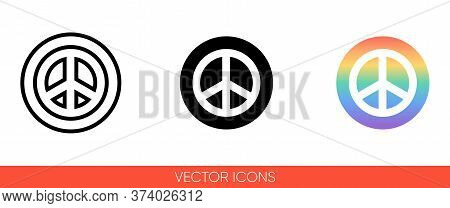 Pacific, Peace Sign, International Symbol Of Peace, Disarmament, Antiwar Movement On Rainbow Circle 