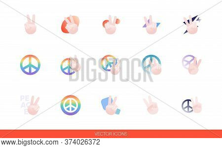 Peace Sign Hand With Fingers And Pacific Sign, International Symbol Of Peace, Disarmament, Antiwar M