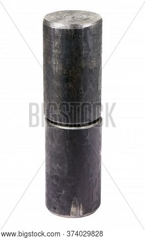 Metal Hinges Isolated On A White Background. Hinges Bullet Type