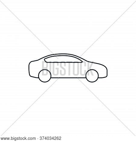 Car Line Icon, Vector Isolated Illustration. Side Wiew Car Silhouette.