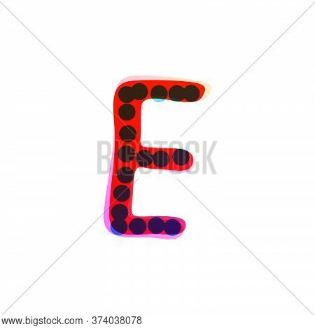 E Letter Logo Handwritten With A Red Felt-tip Pen. Perfect Vector Icon For Kids Design, Funny Craft 