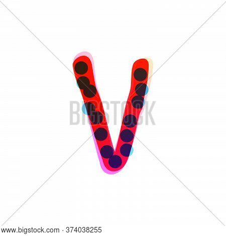 V Letter Logo Handwritten With A Red Felt-tip Pen. Perfect Vector Icon For Kids Design, Funny Craft 