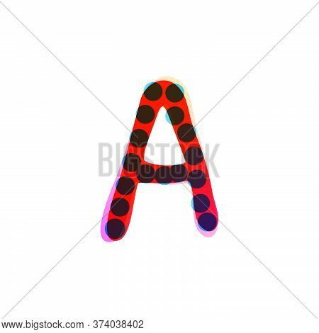 Letter A Logo Handwritten With A Red Felt-tip Pen. Perfect Vector Icon For Kids Design, Funny Craft 