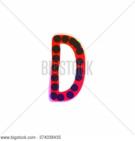 D Letter Logo Handwritten With A Red Felt-tip Pen. Perfect Vector Icon For Kids Design, Funny Craft 