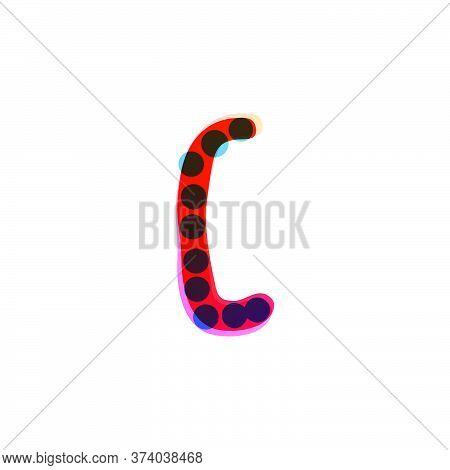 C Letter Logo Handwritten With A Red Felt-tip Pen. Perfect Vector Icon For Kids Design, Funny Craft 