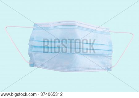 Blank Blue Face Mask On A White Background.
In Full With Cllpping Parh