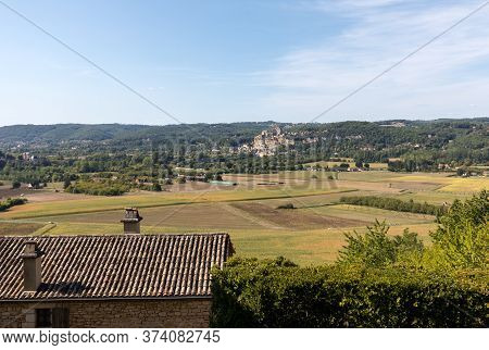 The Medieval Chateau De Beynac Rising On A Limestone Cliff Above The Dordogne River. France, Dordogn