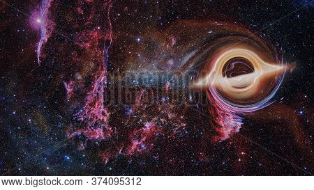 Supermassive Black Hole. Elements Of This Image Furnished By Nasa.