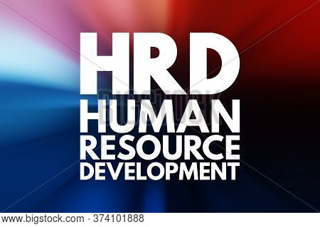 Hrd - Human Resource Development Acronym, Business Concept Background