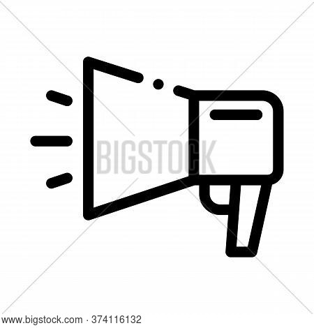 Webshop Loudspeaker Advertising Icon Vector. Webshop Loudspeaker Advertising Sign. Isolated Contour 