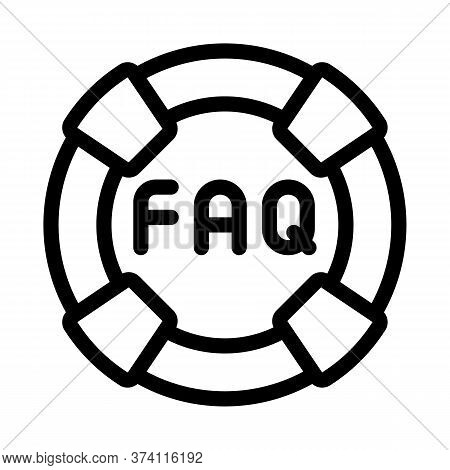 Webshop Faq Icon Vector. Webshop Faq Sign. Isolated Contour Symbol Illustration
