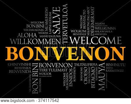 Bonvenon (welcome In Esperanto) Word Cloud In Different Languages