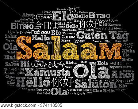 Salaam (hello Greeting In Persian,farsi) Word Cloud In Different Languages Of The World