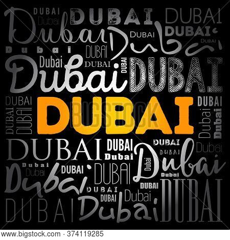 Dubai Wallpaper Word Cloud, Travel Concept Background