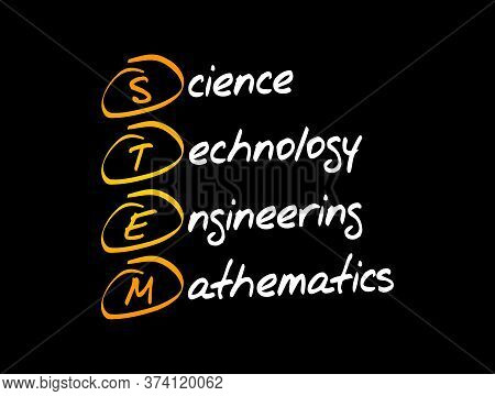 Stem - Science, Technology, Engineering, Mathematics Acronym, Education Concept Background