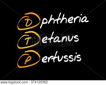 Dtp - Diphtheria Tetanus Pertussis Acronym, Medical Concept Background