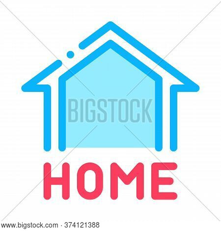 Webshop Home Button Icon Vector. Webshop Home Button Sign. Color Symbol Illustration
