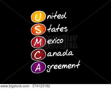 Usmca - United States Mexico Canada Agreement Acronym, Concept Background