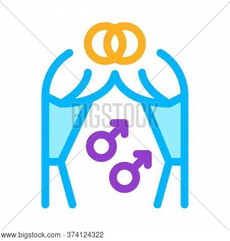 Gay Marriage Icon Vector. Gay Marriage Sign. Color Symbol Illustration