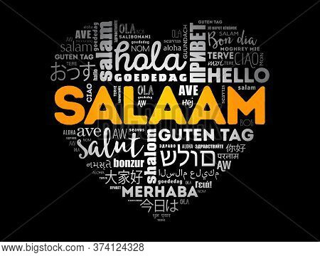 Salaam (hello Greeting In Persian,farsi) Love Heart Word Cloud In Different Languages Of The World