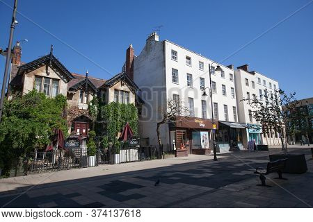 Buildings On Cambray Place, Cheltenham, Gloucestershire In The Uk Taken 1st June 2020