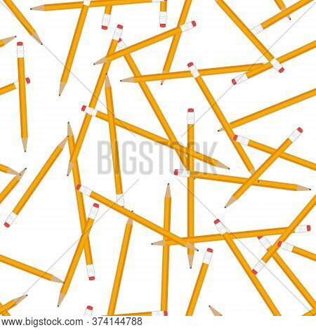Illustration Yellow 2b Pencil Background That Is Repeat On White 3d Illustration