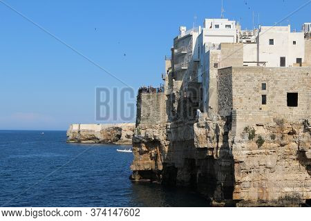 Panorama Of Polignano A Mare, A Beautiful Apulian Tourist Resort