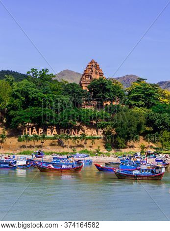 View Of The Thap Ba Ponagar (or Ponagar Towers) And The Cai River In Nha Trang, Vietnam