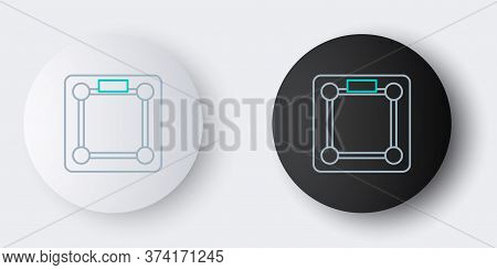 Line Bathroom Scales Icon Isolated On Grey Background. Weight Measure Equipment. Weight Scale Fitnes