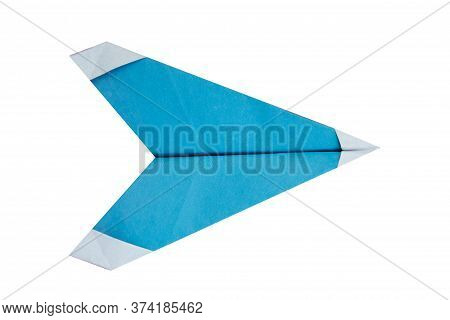 Origami White Paper Plane Isolated On White Background.