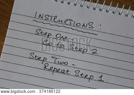 Confused Written Instructions On Notepad, No Clue To Question Asked