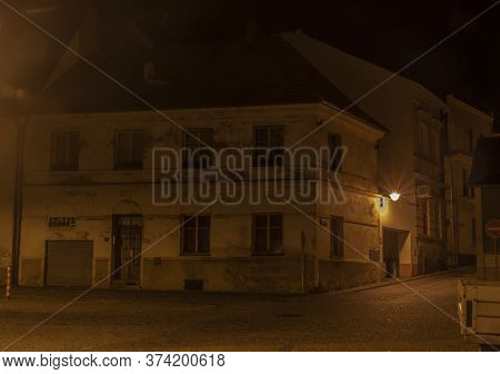 Church On Main Square In Old Tabor Town In South Bohemia