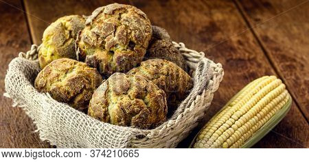Broa Is A Type Of Corn And Wheat Bread Traditionally Made In Portugal, Galicia And Brazil. Flour Is