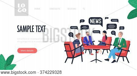 Businesspeople Chatting During Conference Meeting Chat Bubble Communication Concept Business People 