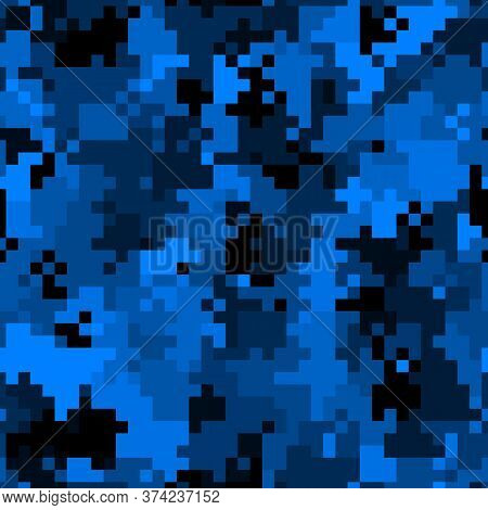 Military Camouflage Seamless Pattern. Urban Digital Pixel Style.