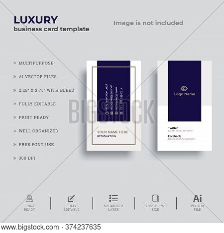 Luxury Hotel Business Card With Picture, Corporate Business Card Modern Business Card Abstract Vecto