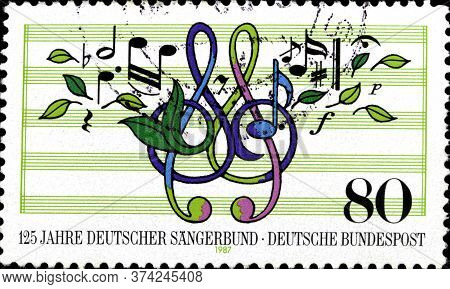 02 10 2020 Divnoe Stavropol Krai Russia Postage Stamp Germany 1987 The 125th Anniversary Of The Chor