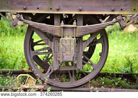 Railway Wheel Of A Historic Wagon From The Time Of Austria-hungary