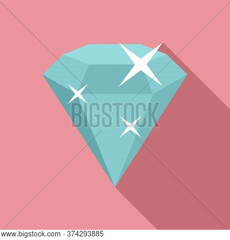 Shiny Game Diamond Icon. Flat Illustration Of Shiny Game Diamond Vector Icon For Web Design