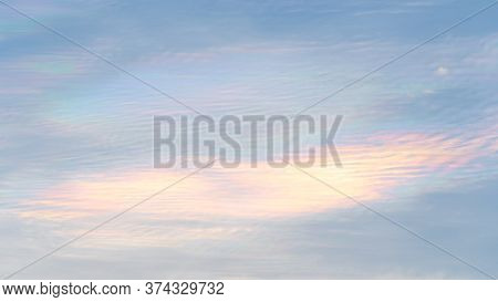 Iridescence Clouds Natural Phenomenon In The Sky Before Sunset