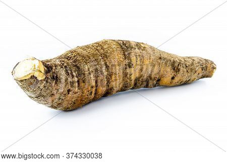Brazilian Vegetable, Cassava, On Isolated White Background. High Resolution Photo.