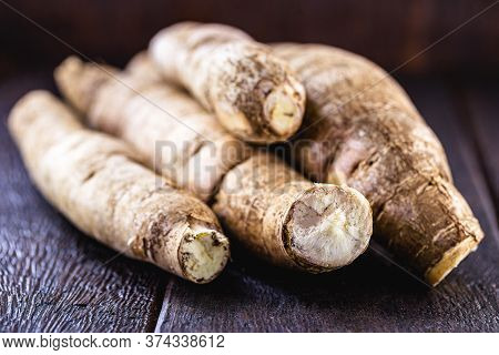 Brazilian Manioc, A Vegetable Used In Brazilian Cuisine, Called Macaxeira, 