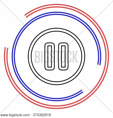 Simple Pause. Thin Line Pictogram - Outline Editable Stroke