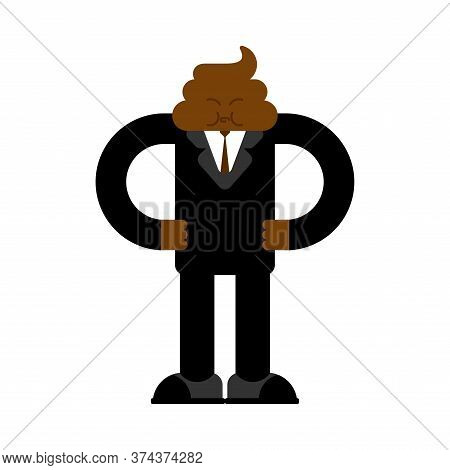 Shit Boss. Shitty Businessman. Cartoon Vector Illustration