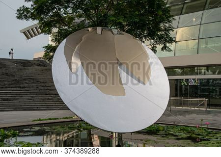 Reflecion On Mirror Of The Flower, Botanic Garden, Singapore, Novemver, 2018