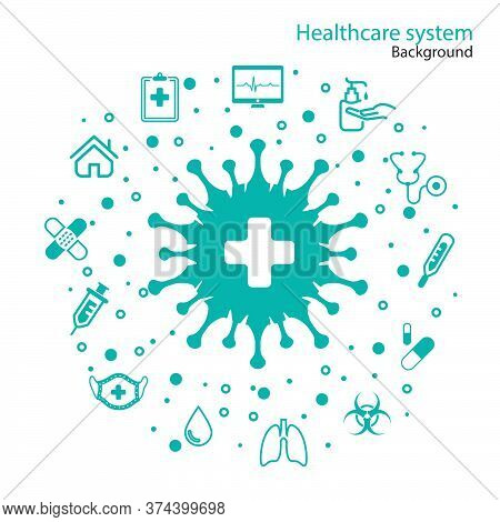 Abstract Healthcare System Circle  Vector Design Illustration